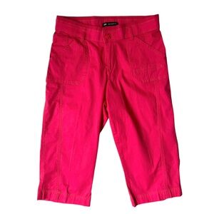 Lee Women’s Clam Digger Capri Pants Size M Red Stretch Relaxed Fit 15” Inseam